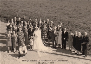 Mariage de Lucie Hardy et d'Irénée De Maertelaere le 22 septembre 1965 